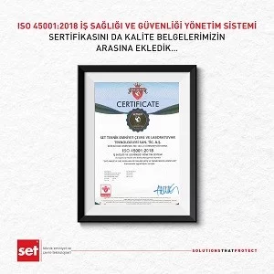 ISO 45001:2018 Uygunluk Onayımızı Aldık...