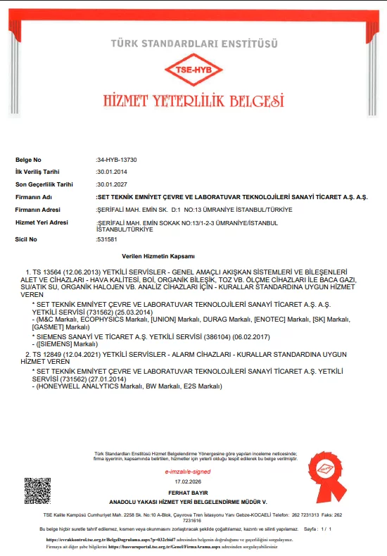 2025 TSE HİZMET YETERLİLİK SERTİFİKASI