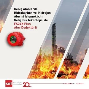 Geniş Alanlarda Hidrokarbon ve Hidrojen Alevini İzlemek için Gelişmiş Teknolojisi ile FS24X Plus Alev Dedektörü